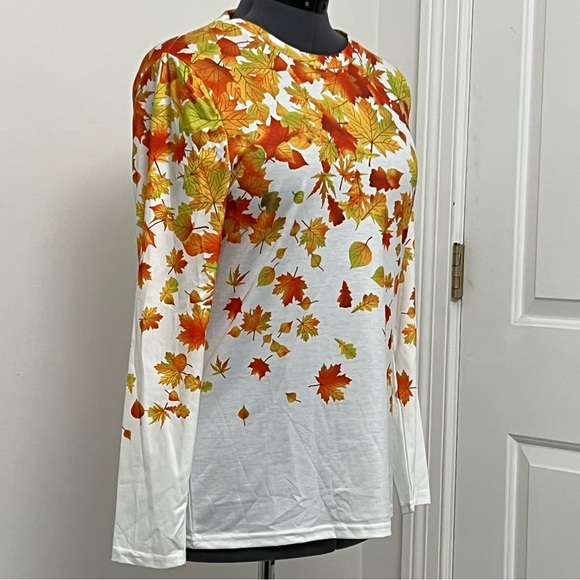 Autumn Leaf Print Women's Top - Picture 5 of 7